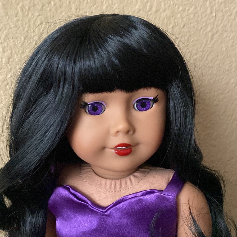 Beautiful American Girl Custom 18” Doll 2014. Genie Outfit, Purple Eyes, New Wig - Picture 4 of 16